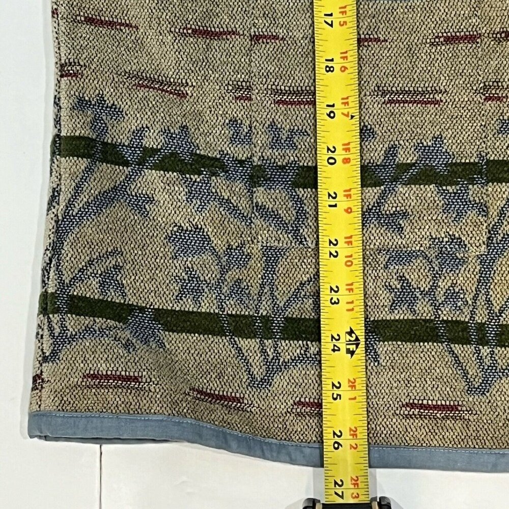 Flashback Blue Tan Tapestry Style Southwest Plant Design Jacket Women Size 1X - Picture 13 of 16